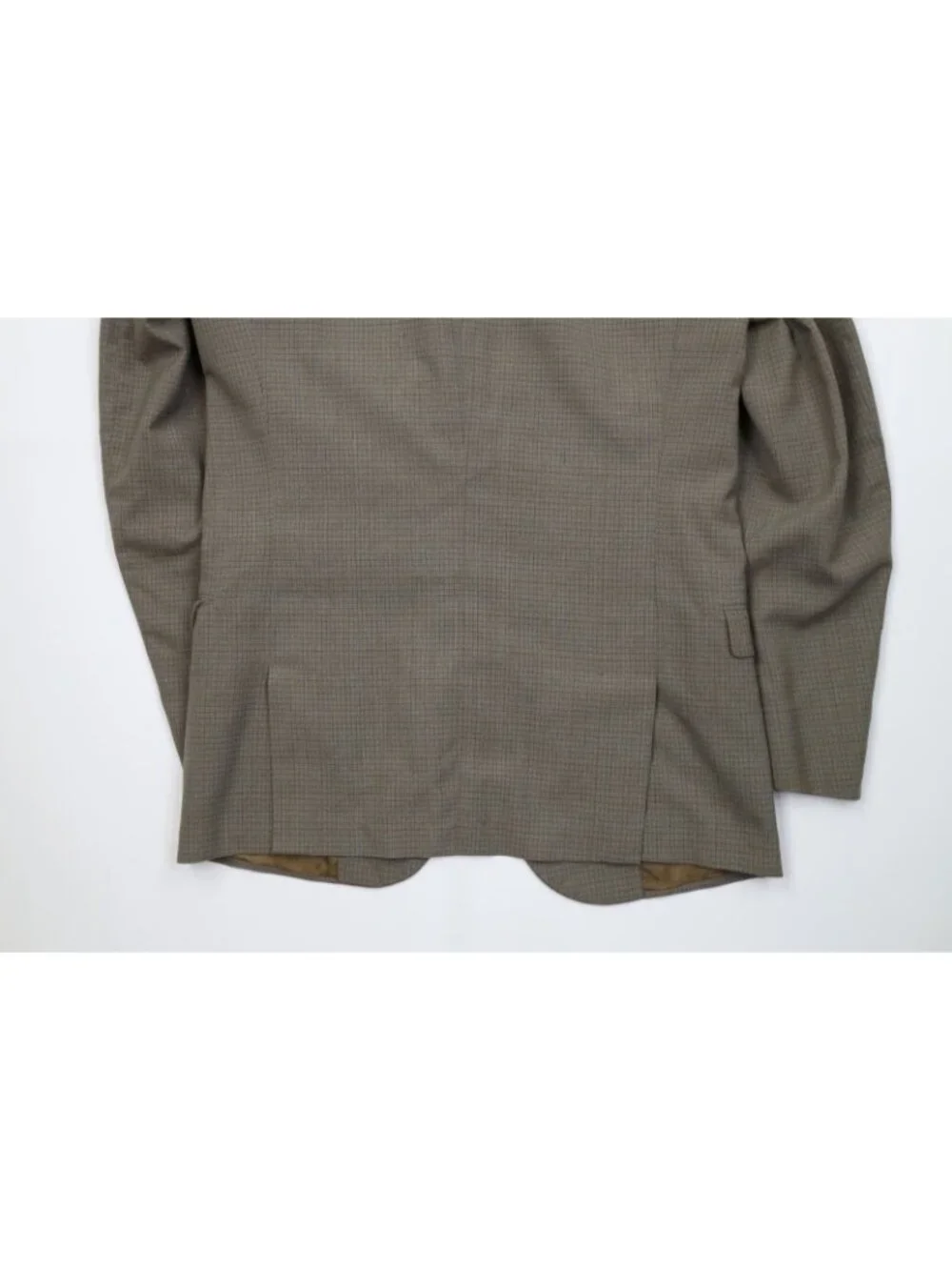 Vintage 50s 60s Streetwear Mens 36R 2 Piece Wool Suit Wedding Green Plaid 30x31